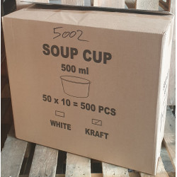 RECIPIENT ROND BRUN SANS COUVERCLE 16 oz 500 ml 10x50 soit 500 PCS (SOUPE)