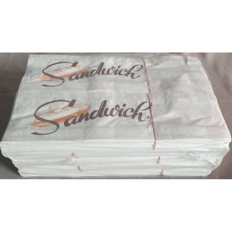 POCHETTE PAPIER BLANC "SANDWICH" 11+4,5x35 cm 1x100 soit 100 PCS