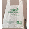 SACHET A BRETELLES PLASTIQUE BLANC BIODEGRADABLE 30+18x55 cm 1x100 soit 100 PCS