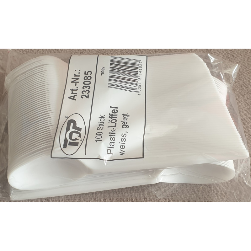 CUILLERE EN PLASTIQUE EPAIS BLANC 20x100 soit 2000 PCS