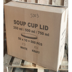 COUVERCLE POUR 5002 RECIPIENT ROND BRUN 16 oz 500 ml 10x50 soit 500 PCS (SOUPE)