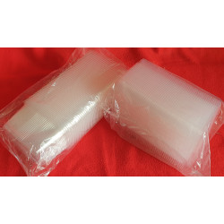 BARQUETTE PLASTIQUE TRANSPARENT RECTANGLE AVEC COUVERCLE 300 ml 5x50 soit 250 PCS