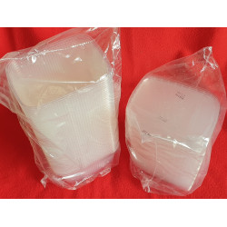 BARQUETTE PLASTIQUE TRANSPARENT RECTANGLE AVEC COUVERCLE 300 ml 5x50 soit 250 PCS