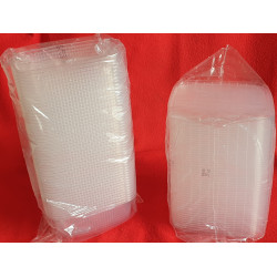 BARQUETTE PLASTIQUE TRANSPARENT RECTANGLE AVEC COUVERCLE 200 ml 1x50 soit 50 PCS