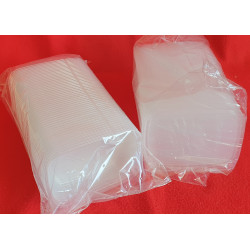 BARQUETTE PLASTIQUE TRANSPARENT RECTANGLE AVEC COUVERCLE 125 ml 5x50 soit 250 PCS