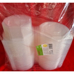 BARQUETTE PLASTIQUE TRANSPARENT AVEC COUVERCLE 750 ml 6x50 soit 300 PCS