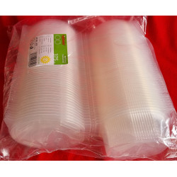 BARQUETTE PLASTIQUE TRANSPARENT AVEC COUVERCLE 375 ml 1x50 soit 50 PCS