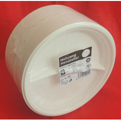 ASSIETTE EN PLASTIQUE BLANC 2 COMPARTIMENTS LES 100 PCS