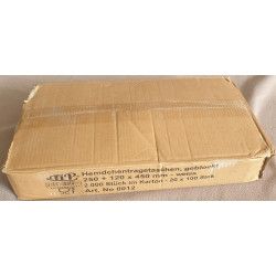 SACHET A BRETELLES EPAIS BLANC 10 µ 25+12x45 cm 20x100 soit 2000 PCS