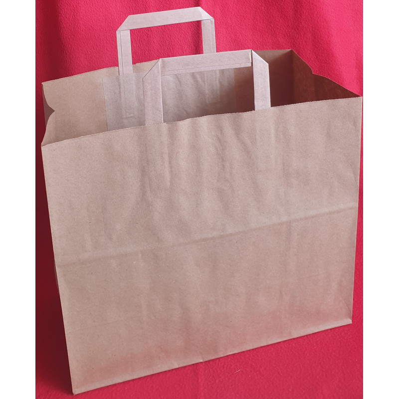 SAC PAPIER KRAFT BRUN AVEC SOUFFLET 30,5+18x30 cm LES 250 PCS