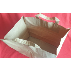 SAC PAPIER KRAFT BRUN AVEC SOUFFLET 28+17x29 cm LES 250 PCS